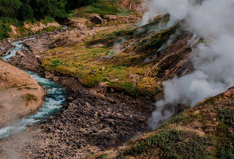 Valley of Geysers in Kamchatka.