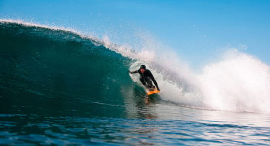 Surfing in Kamchatka.