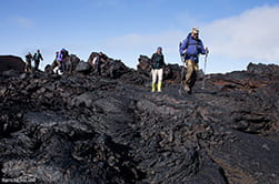 Tolbachik volcano without backpacks