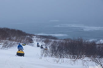 snowmobile uphill