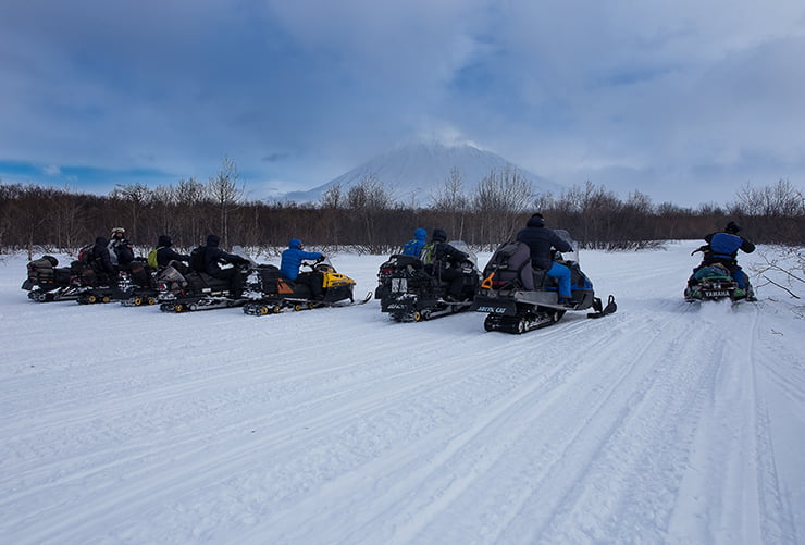 driving a snowmobile