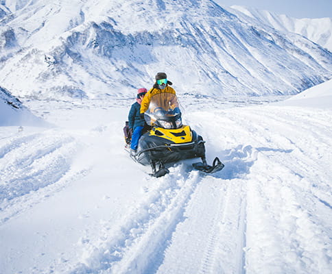 driving a snowmobile