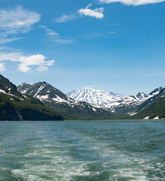 Sea cruise to Russkaya Bay in Kamchatka