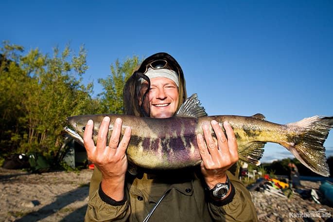 fishing in Kamchatka on the river