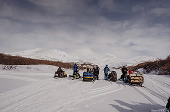 snowmobile trip to Avacha volcano