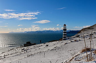 cape lighthouse in winter